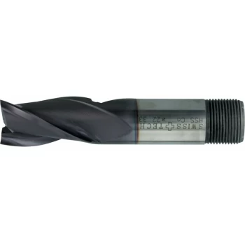 Image of 20.00MM HSS-Co 8% 3 Flute Threaded Shank Slot Drills - TiCN Coated - Swisstech