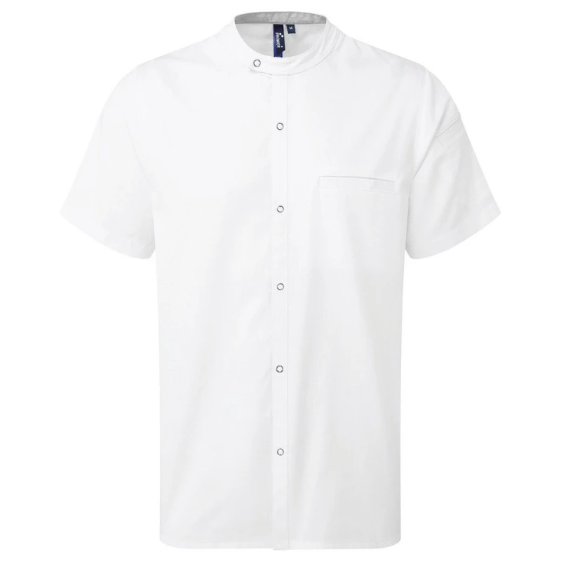 Image of Premier Premier Men Recyclight Short-Sleeved Chef Shirt in White Size: Medium White M Male 5063470167593