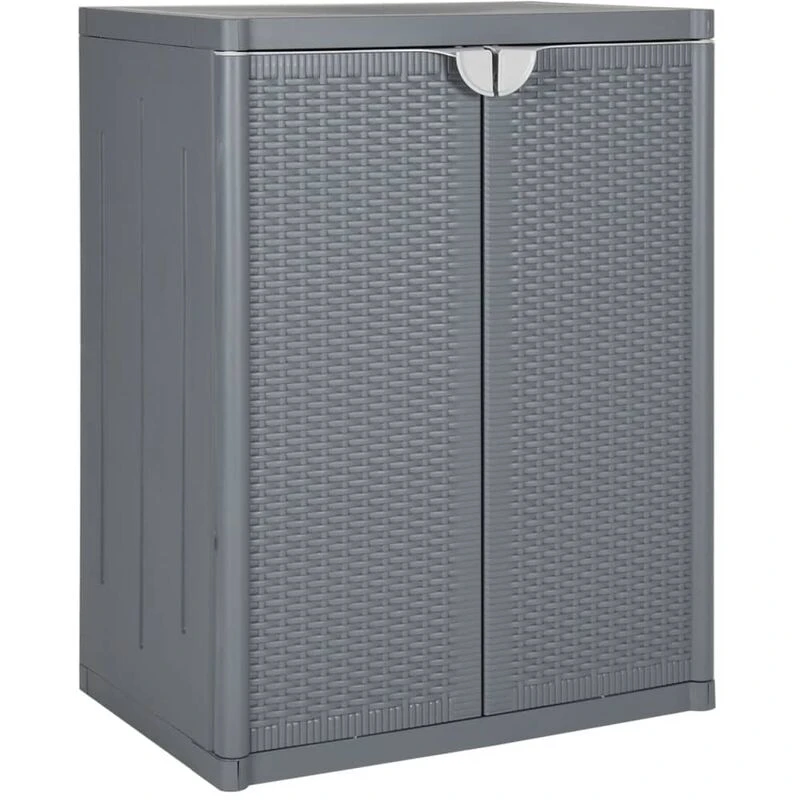 Image of VIDAXL Garden Storage Cabinet Grey 65x45x88cm PP Rattan vidaXL 8720845818036