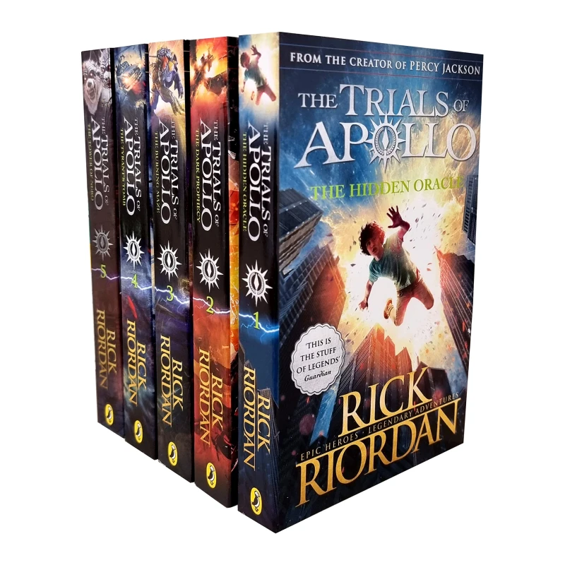 Image of Trials Of Apollo Rick Riordan 5 Book Collection Hidden Oracle Dark Prophecy Burning Maze Tyrant's Tomb Tower Of Nero Rick Riordan Books