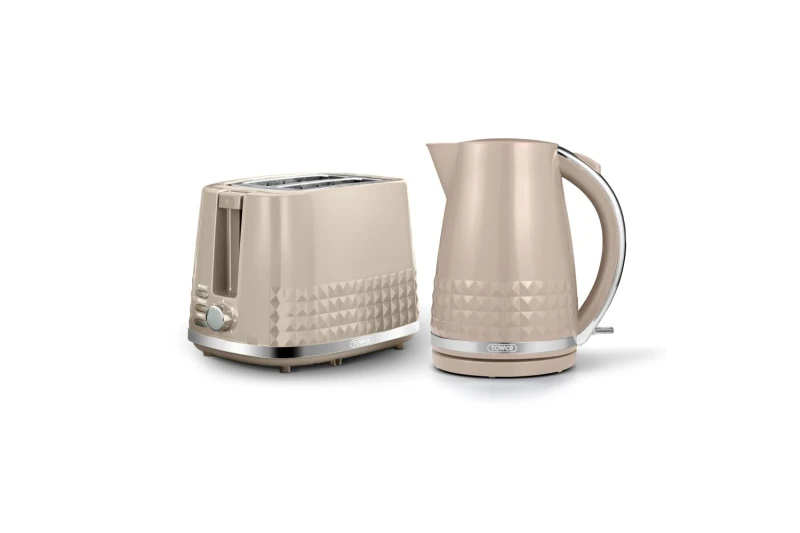 Image of Tower Tower Kettle & 2-Slice Toaster, Solitaire, Latte in Light Brown Light Brown One Size Unisex 5056462383507