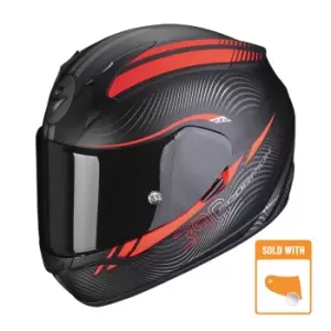 Image of Scorpion EXO-390 Sting Matt Black Red Full Face Helmet L