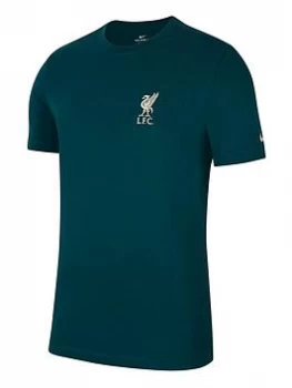 Image of Nike Liverpool FC Mens Travel T-Shirt - Green, Size XL, Men