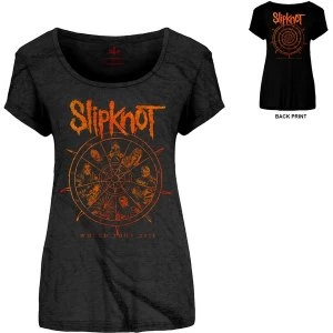Image of Slipknot - The Wheel Womens Medium T-Shirt - Black
