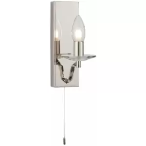 Image of Loops - Polished Nickel Bathroom Wall Light & Clear Crystal Detailing Decorative Sconce