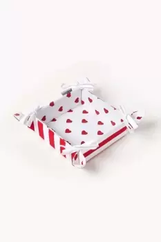 Image of Red Hearts Reversible Bread Basket