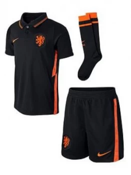 Image of Nike Little Kids Holland Away Euro 20 Kit, Black, Size L