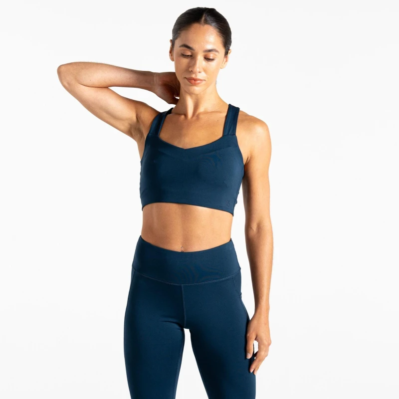 Image of Dare 2b Womens Swift II Medium Impact Sports Bra Moonlt Denim female M