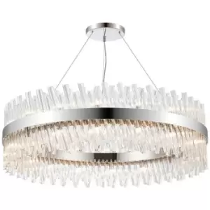 Image of Luminosa Kalih 32 Light G9, Ceiling Pendant Round, Polished Nickel, Clear Item Weight: 29.51kg