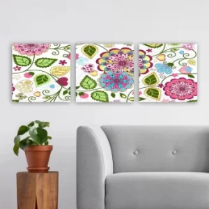 Image of P155999 Multicolor Decorative Canvas Painting (3 Pieces)