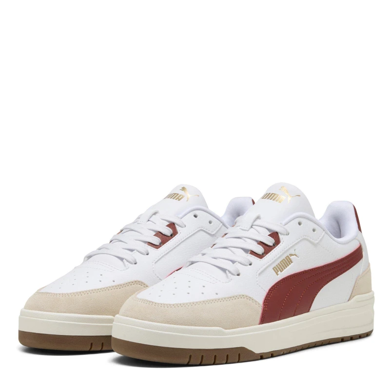 Image of Puma Mens Shuffle Downtown Court Trainers White/Red/Gold male 8 (42)