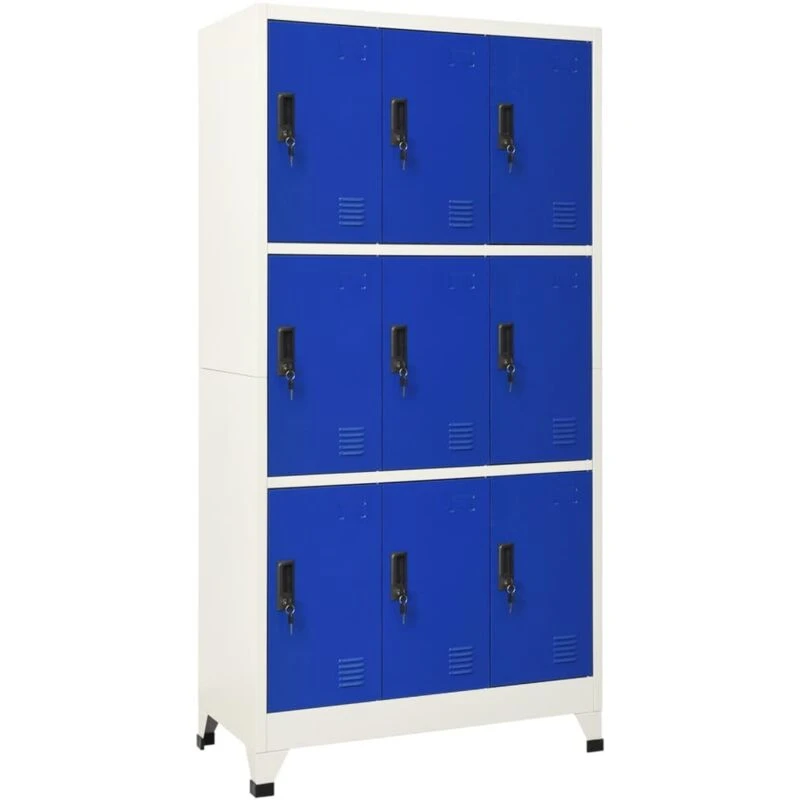 Image of VIDAXL Locker Cabinet Grey and Blue 90x45x180cm Steel Vidaxl 8720286701164