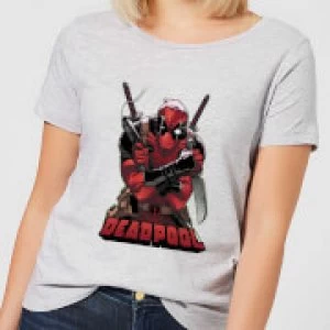 Image of Marvel Deadpool Ready For Action Womens T-Shirt - Grey - M