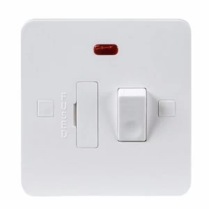 Image of KnightsBridge Pure 9mm 13A White Switched Connection Unit with Neon Fused Spur Electric Wall Plate