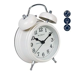 Image of Double Bell Alarm Clock 17.5cm - Cream