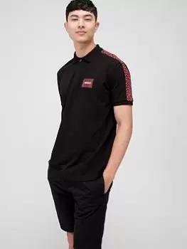 Image of HUGO Hugo Daplin Polo Shirt - Black Size M Men