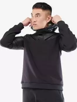 Image of Barbour International Jaxon Quilted Hooded Sweat - Black, Size L, Men