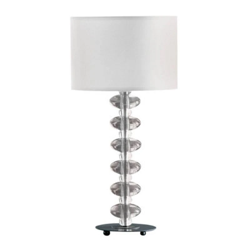 Image of Premier Housewares Interiors by Premier Bobble White Fabric Shade Lamp White