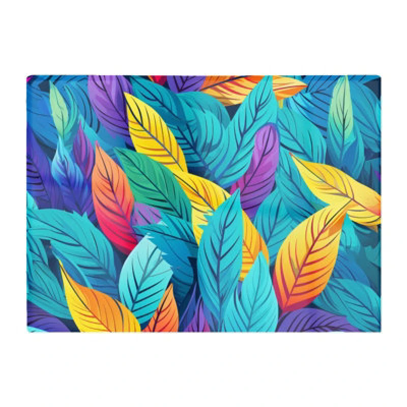 Image of Warren Reed Designer Bright Colourful Leaves Glass Chopping Board