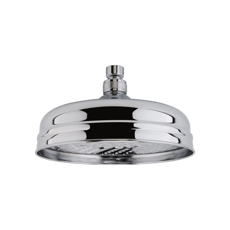 Image of Balterley Apron Fixed Shower Head 194mm Round Design High Flow - Chrome in Silver Silver Unisex