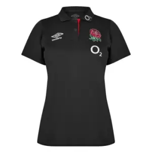 Image of Umbro England Poly Polo Shirt Womens - Black