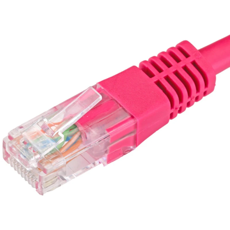 Image of Cablenet 0.3m Cat6 RJ45 Pink U/UTP PVC 24AWG Flush Moulded Booted Patc