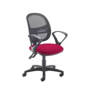 Image of Dams MTO Jota Mesh Medium Back Operators Chair with Fixed Arms - Ocean Blue