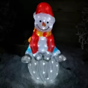 Image of Samuel Alexander - 70cm Indoor Outdoor LED Acrylic Snowman Christmas Decoration in Cool White
