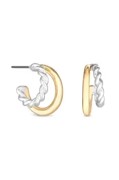 Image of Two Tone Plated Hoop Earrings