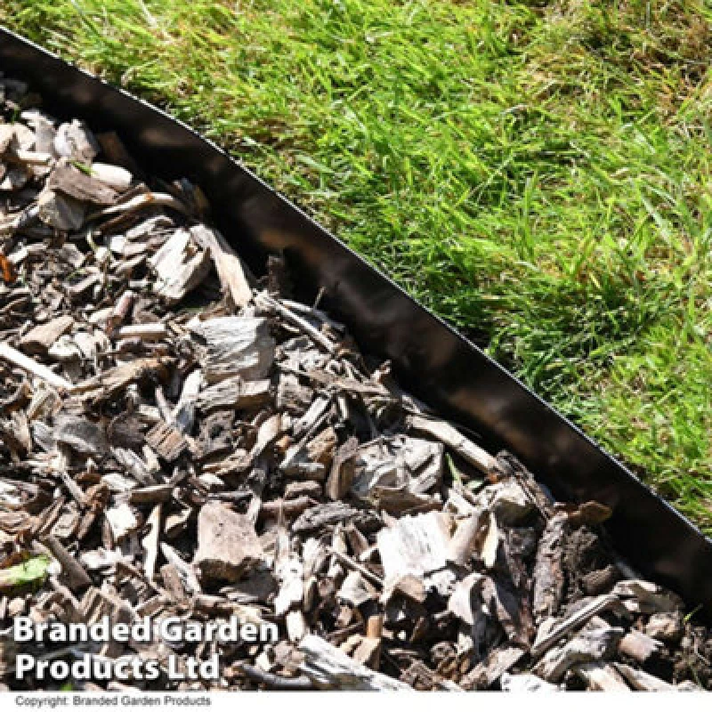 Image of Garden Gear Heavy Duty Metal Border Edging 1M Easy Installation Rustproof Landscaping Flowerbed Pathway (Black) Set Of 4