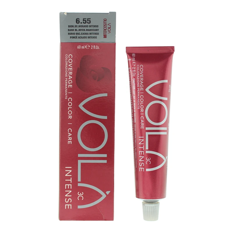 Image of Intercosmo Voila 3c Intense 6.55 Dark Blonde Intense Mahogany Hair Colour 60ml