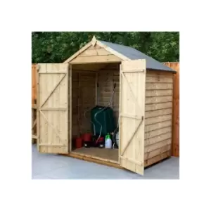 Image of 6' x 4' Forest Overlap Pressure Treated Windowless Apex Wooden Shed (1.89m x 1.34m) - Natural Timber