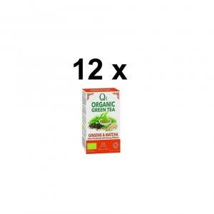 Image of 12 x Qi Organic Green Tea Ginseng & Matcha 20Pk *Total 240 Bags* BBE 29/06/20