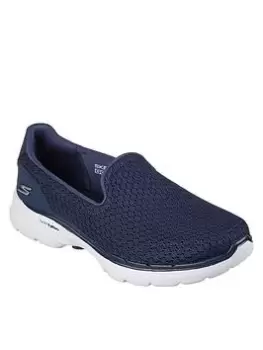 Image of Skechers Go Walk 6 Sea Coast Plimsolls, Navy, Size 3, Women