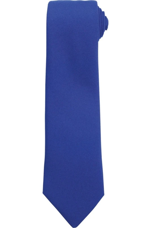 Image of Premier Premier Plain Polyester Tie in Blue Blue One Size Unisex 5063470682911