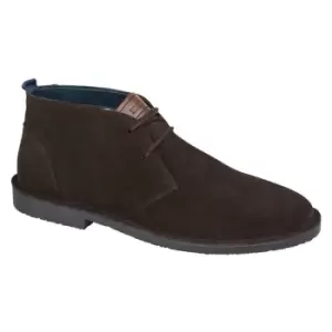 Image of Roamers Mens Suede Desert Boots (9 UK) (Dark Brown)