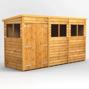 Image of 12X4 Power Overlap Pent Double Door Shed