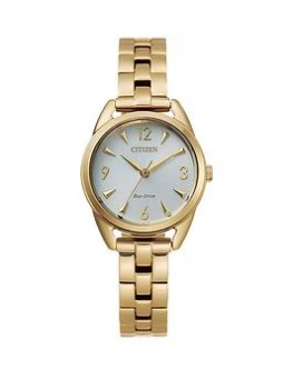 Image of Citizen Citizen Silhouette Whte Dial Gold Tone Bracelet Ladies Watch