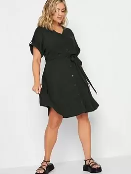 Image of Yours Utility Shirt Dress Black, Size 20, Women