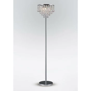 Image of Floor lamp Atla 4 Bulbs polished chrome / crystal