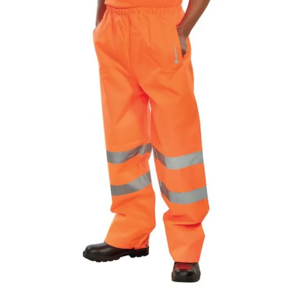 Image of Beeswift Beeswift Padded Thermal Lined Rain Trousers Orange XL PTENORXL