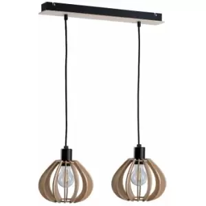 Image of Keter Nicoleta Bar Pendant Ceiling Light Black, 52cm, 2x E27