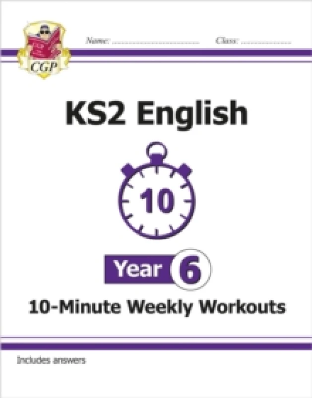 Image of CGP Books KS2 Year 6 English 10-Minute Weekly Workouts Paperback Book Multi