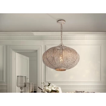 Image of Schuller Lighting - Schuller India - Vintage Spherical Ceiling Pendant White, gold, E27