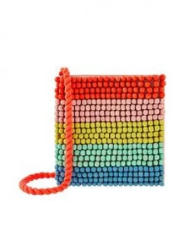 Image of Accessorize Girls Rainbow Beaded Across Body Bag - Multi