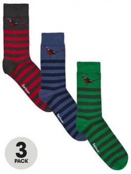 Image of Barbour Pheasant 3 Pack Sock Gift Set - Red/Blue/Green