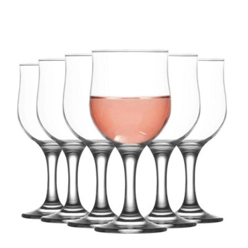 Image of LAV Nevakar Red Wine Glasses - 320ml - Clear - Pack of 6 Clear unisex
