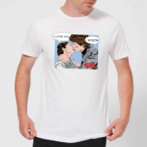 Image of Star Wars Leia Han Solo Love Mens T-Shirt - White - S