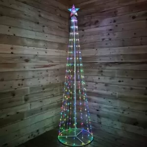 Image of 8ft (2.5m) LED Maypole Christmas Tree with Remote Control in Red, Green and Blue