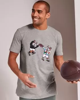 Image of Cotton Traders Mens Supporters Short Sleeve T-Shirt in Grey